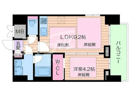 ノルデンタワー南森町プレミアム(1LDK/5階)の間取り写真