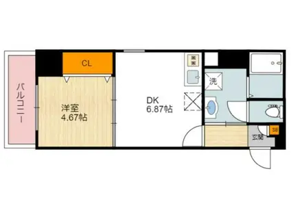 アーバンパーク住之江公園1(1DK/5階)の間取り写真