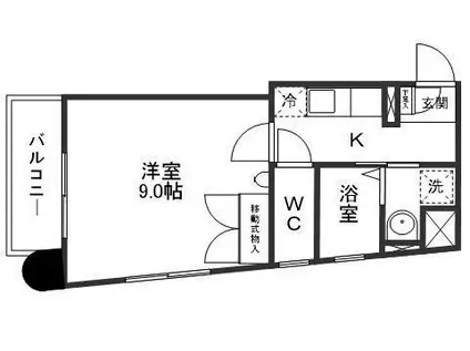 グリーンヒルズ榴岡(1K/4階)の間取り写真