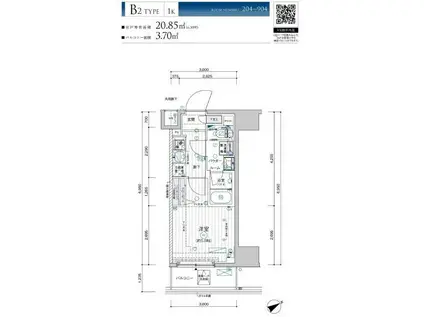 メインステージ横濱鶴見(1K/5階)の間取り写真