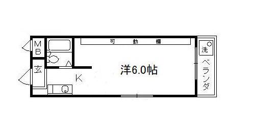 ヒカリハイツ(1K/3階)の間取り写真