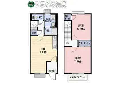 ファミール天白(2LDK/1階)の間取り写真