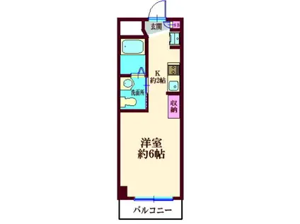 南部コーポラス(1K/2階)の間取り写真