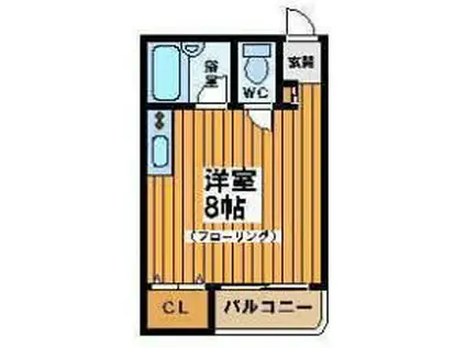 コーポ羽根木(ワンルーム/2階)の間取り写真