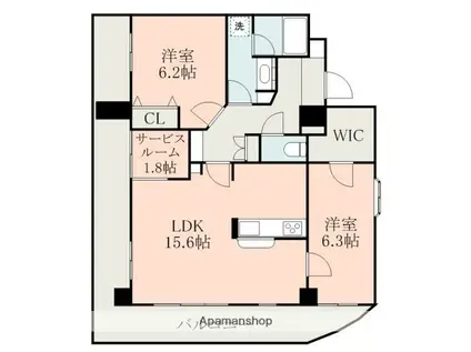 トーカンマンション上通(2SLDK/5階)の間取り写真