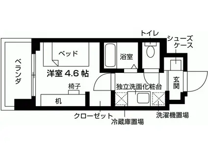 キャンパスヴィレッジ京都伏見(ワンルーム/5階)の間取り写真