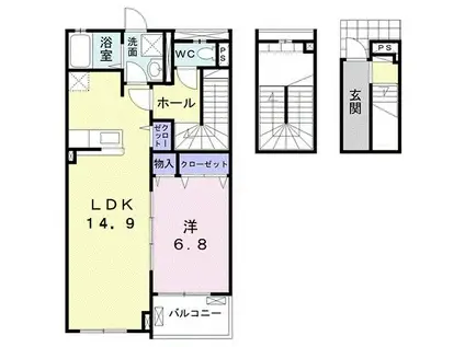 ベル・フローラ(1LDK/3階)の間取り写真