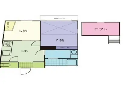 サンクレストII(2DK/3階)の間取り写真