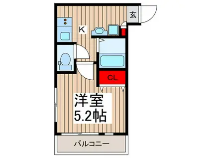 MELDIA新座(1K/1階)の間取り写真