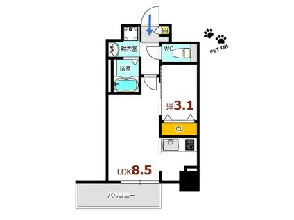 月光鎮守府(1LDK/2階)の間取り写真