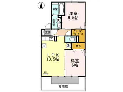 セジュールみのり(2LDK/1階)の間取り写真