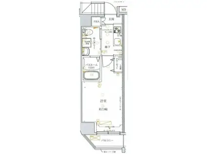 CREVISTA中板橋(1K/7階)の間取り写真