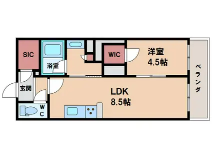 フェルム TENNOJI イースト(1LDK/3階)の間取り写真
