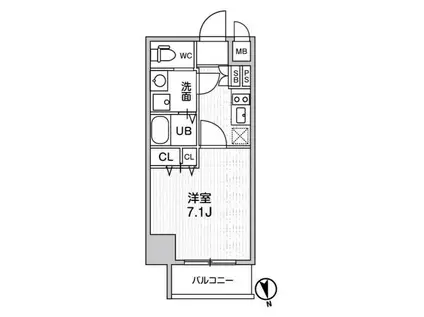 LA DOUCEUR今池南(1K/7階)の間取り写真