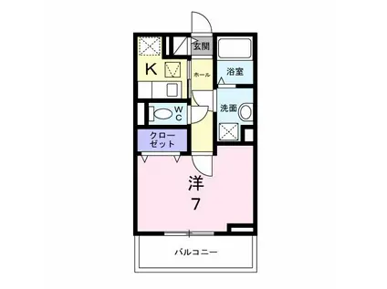 アステリア(1K/1階)の間取り写真