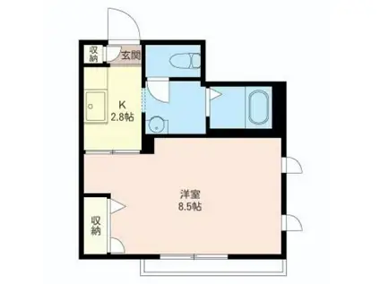 ハニーコーム(1K/3階)の間取り写真