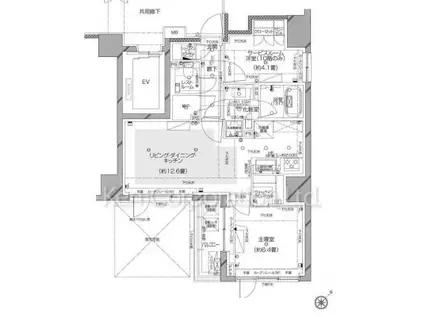 ピアース銀座レジデンス(1SLDK/6階)の間取り写真