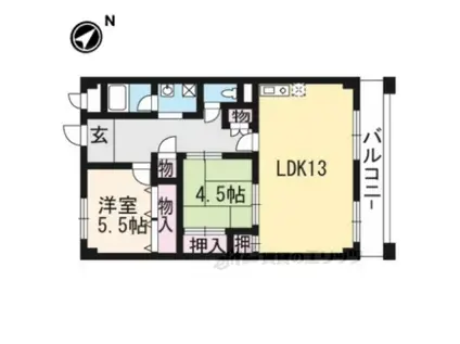 エリセオびわ湖(2LDK/3階)の間取り写真