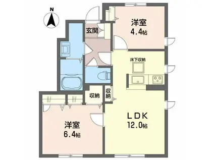 シャーメゾン南吉田 B棟(2LDK/1階)の間取り写真