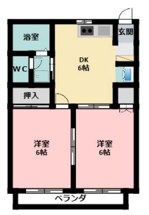 NOBLE RESIDENCE(2DK/1階)の間取り写真