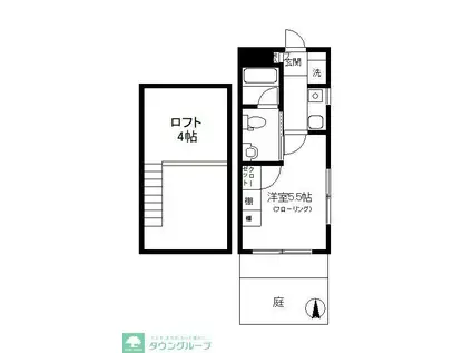 ハイランドエイトⅠ(1K/1階)の間取り写真