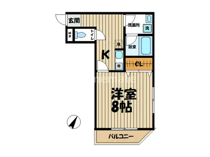 小雀レジデンス(1K/1階)の間取り写真