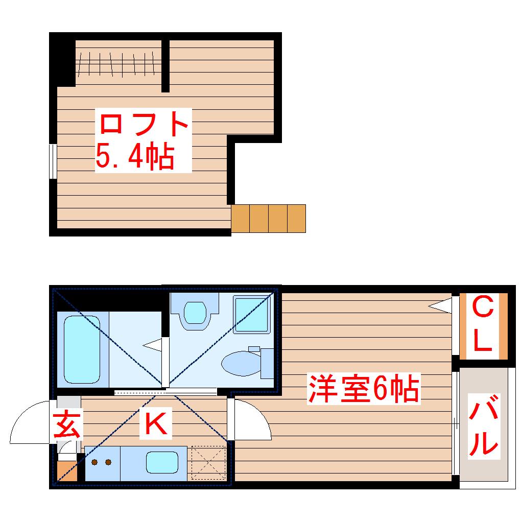 REVEUR大野田(1K/1階)の間取り写真