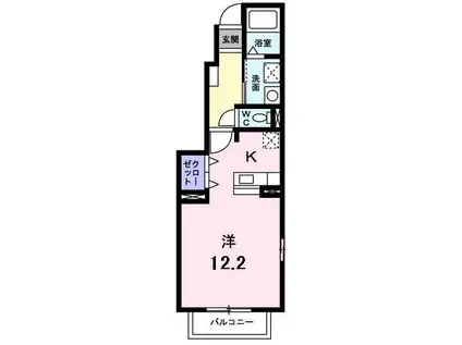 サン・イズミII(ワンルーム/1階)の間取り写真