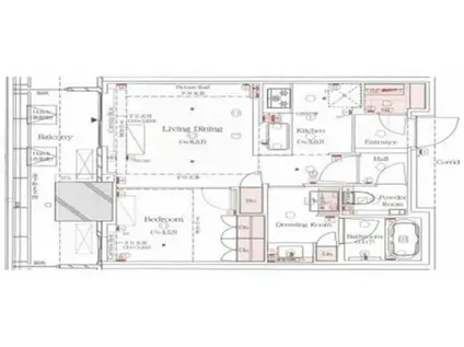 BRANZ TOWER 芝浦 ブランズタワー芝浦(1LDK/14階)の間取り写真