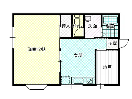 ビックバンハイツ(1DK/1階)の間取り写真