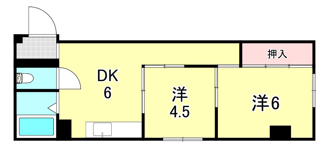 パレス上原(2DK/3階)の間取り写真