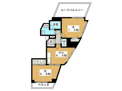 ブレスガーデン(2DK/4階)の間取り写真