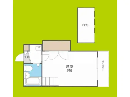 キャンパスコート東住吉(1K/1階)の間取り写真