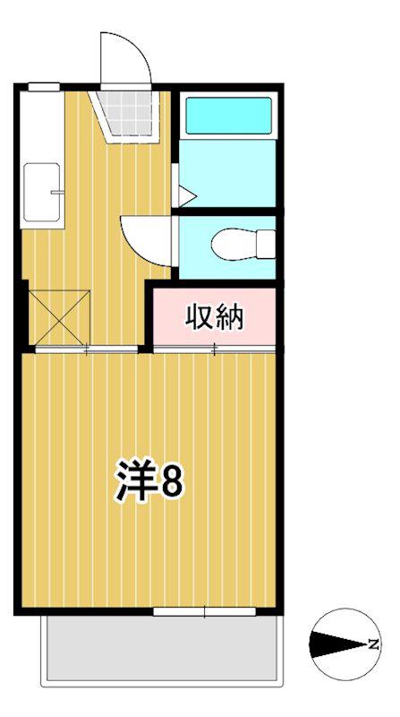 クオリティハイツ(1K/2階)の間取り写真