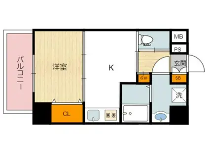 アーバンパーク住之江公園II(1DK/2階)の間取り写真