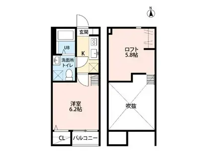 MS STYLE(1K/2階)の間取り写真