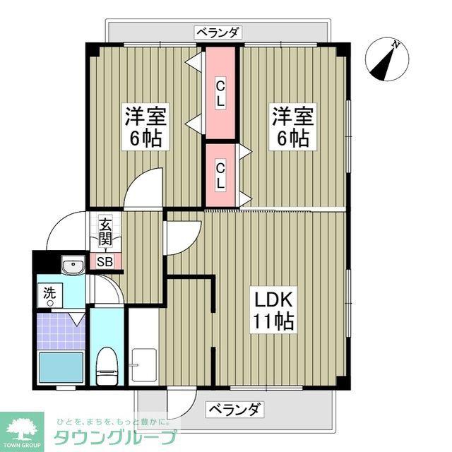 江ノ島電鉄線 藤沢駅 徒歩33分 2階建 築24年(2DK/1階)の間取り写真
