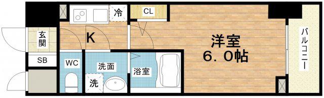 エスリードレジデンス大阪本町(1K/9階)の間取り写真