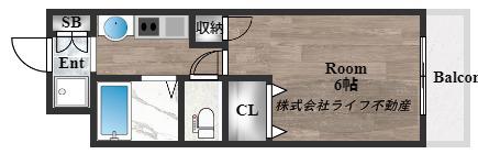 大宝グランシャリオ(1K/3階)の間取り写真
