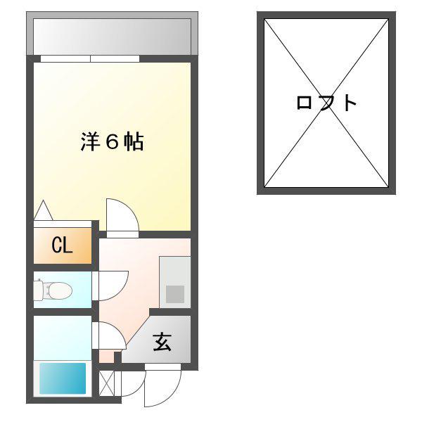 プレステージフジ狭山壱番館(1K/1階)の間取り写真