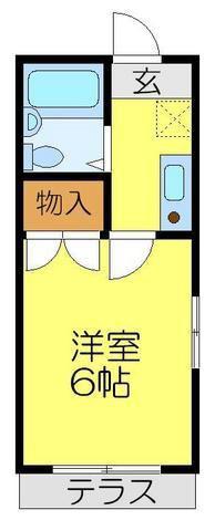 東松山ハイム(1K/1階)の間取り写真