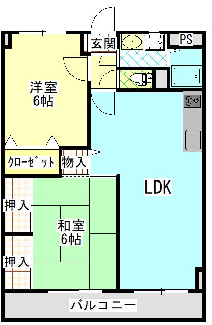 ロイヤルマンション柏(2LDK/2階)の間取り写真