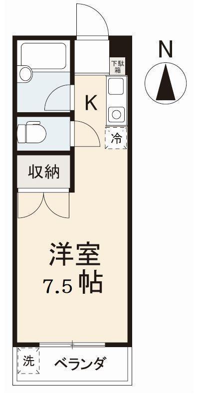 イマージュ吉野(ワンルーム/1階)の間取り写真