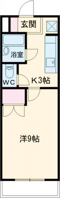 サンパークIWATA(1K/2階)の間取り写真