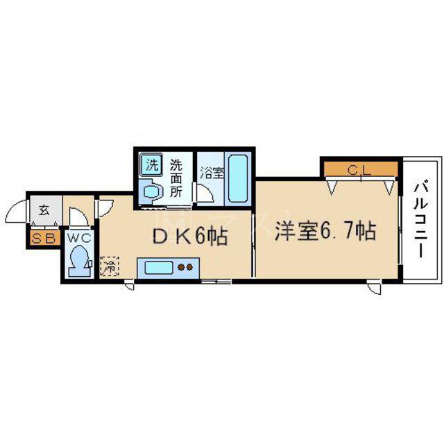 CLAIRTOWER(1DK/8階)の間取り写真