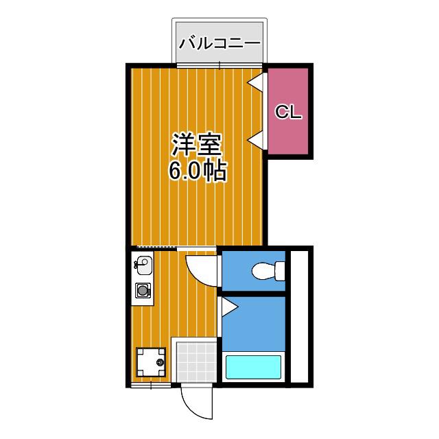 アミティハイム(1K/1階)の間取り写真