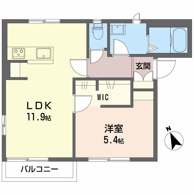 JR大糸線 信濃大町駅 徒歩5分 2階建 築30年(1LDK/1階)の間取り写真