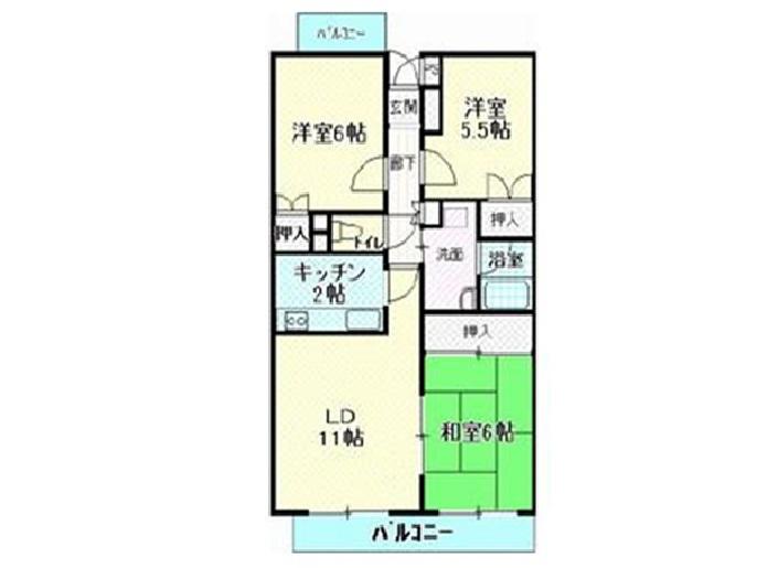 昭和町コープMYN(3LDK/6階)の間取り写真