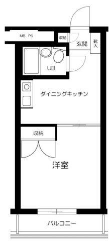パレ・ドール田端(1DK/4階)の間取り写真