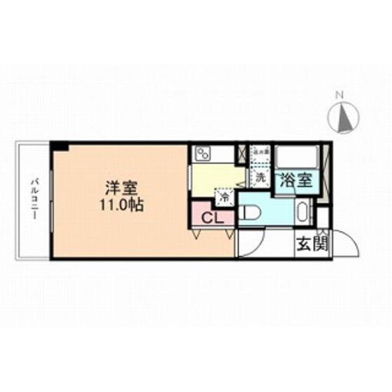 ファーストレーベン新富町(1K/8階)の間取り写真